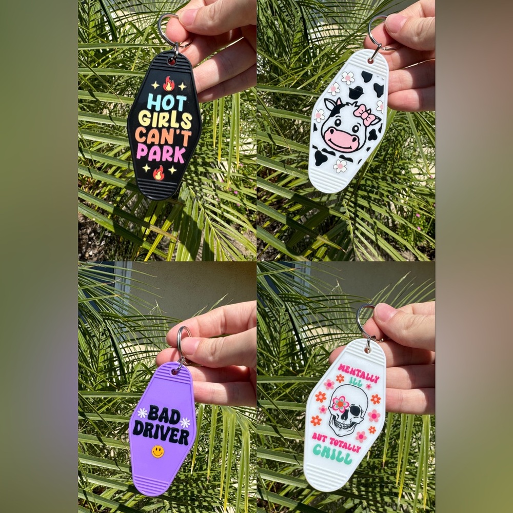 CUSTOM MOTEL KEY CHAINS!!